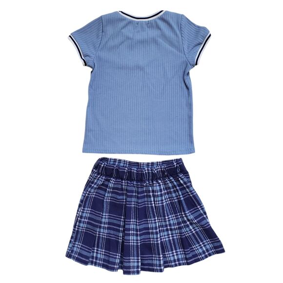 Btween Baby Tee Heart Shirt Skirt Skort Girls 6 Plaid 2 pc Set Academia School - Picture 7 of 7